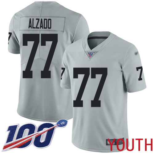 Oakland Raiders Limited Silver Youth Lyle Alzado Jersey NFL Football #77 100th Season Inverted Legend Jersey